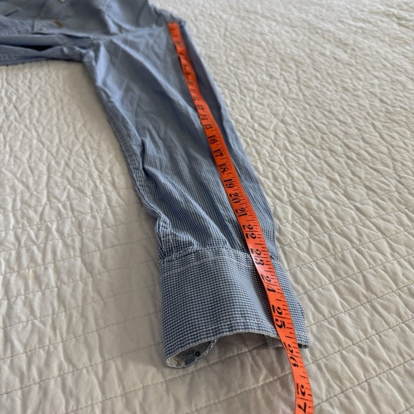 Rafter C Cowboy Collection Pro Flex 45 Mens SMALL White Blue Check Pearl Snap - Picture 6 of 9